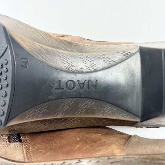 Naot Ankle Boots Womens 40 Brown Modern Suede Saddle Strappy Buckle Heeled - Picture 9 of 11